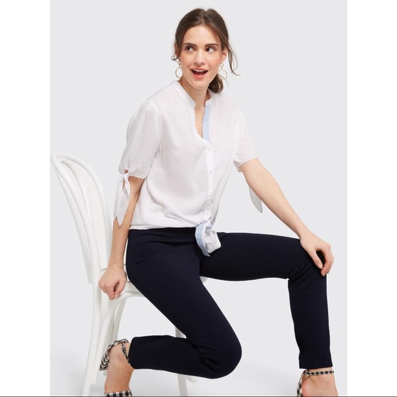 Draper James Tops - Draper James 8 Bow Sleeve Button Up Shirt White